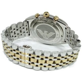 Emporio Armani Mens Gold & Silver Chronograph Watch AR0396