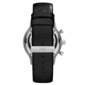 Emporio Armani Mens Black Leather Watch AR0397