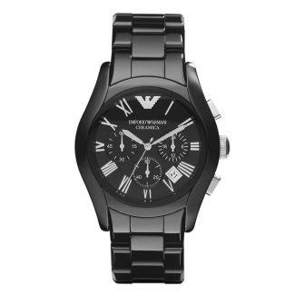 Emporio Armani Mens Black Ceramic Chronograph Watch AR1400