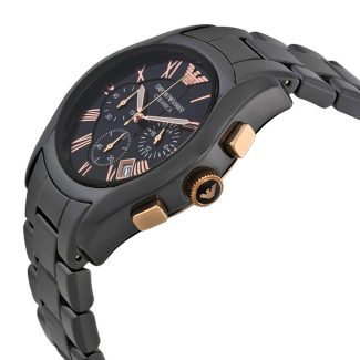 Emporio Armani Mens Black Ceramic Chronograph Watch AR1410