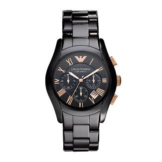 Emporio Armani Mens Black Ceramic Chronograph Watch AR1410