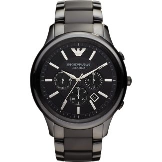 Emporio Armani Mens Black Ceramic Chronograph Watch AR1451