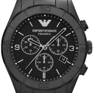 Emporio Armani Mens Black Ceramic Chronograph Watch AR1458