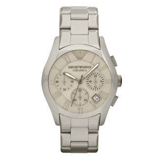 Emporio Armani Mens Grey Ceramic Chronograph Watch AR1459