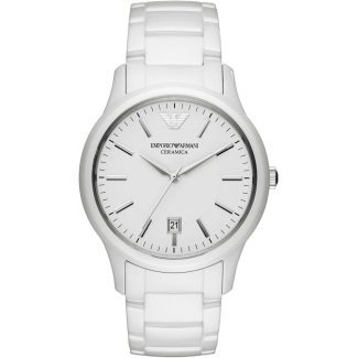 Emporio Armani Mens White Ceramic Watch AR1476