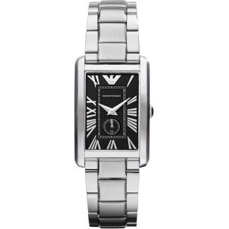 Emporio Armani Mens Rectangle Silver Watch AR1638