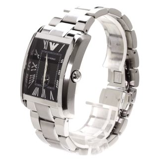 Emporio Armani Mens Rectangle Silver Watch AR1642