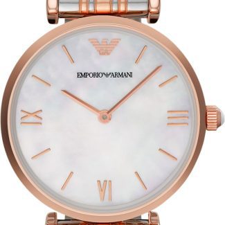 Emporio Armani Ladies Rose Gold & Silver Watch AR1683