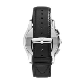 Emporio Armani Mens Black Leather Watch AR1700