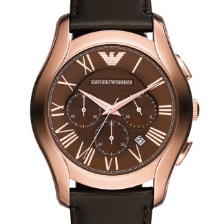 Emporio Armani Mens Brown Leather Watch AR1701