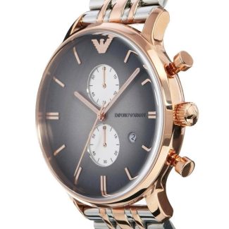 Emporio Armani mens 2 Tone Chronograph Watch AR1721