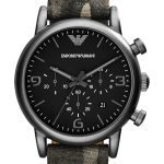 Emporio Armani Mens Gun Metal Camouflage Chrono Watch AR1817