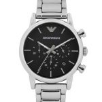 Emporio Armani Mens Silver Chronograph Watch AR1853