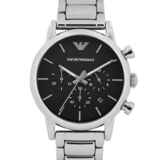 Emporio Armani Mens Silver Chronograph Watch AR1853
