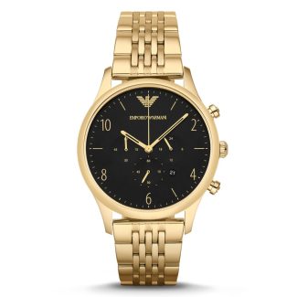 Emporio Armani Mens Stainless Steel Gold Chronograph Watch AR1893