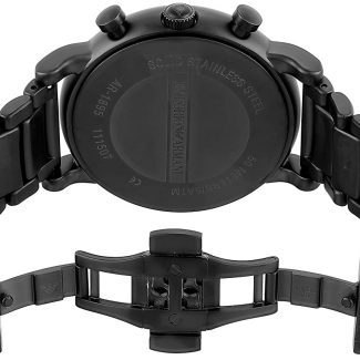 Emporio Armani Mens Stainless Steel Black Chronograph Watch AR1895