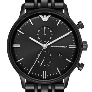 Emporio Armani Mens Retro Black Chronograph Watch AR1934