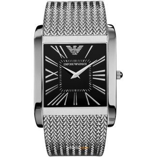 Emporio Armani Mens Mesh Silver Watch AR2012