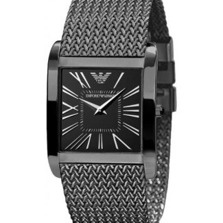 Emporio Armani Mens Black Stainless steel Mesh Watch AR2028