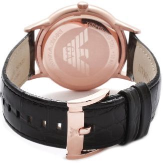 Emporio Armani Mens Classic Rose Gold Leather Watch AR2425