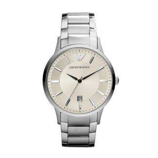 Emporio Armani Mens Silver Watch AR2430