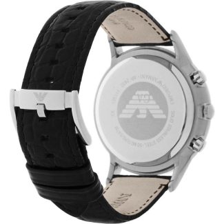 Emporio Armani Mens Black Leather Watch AR2432