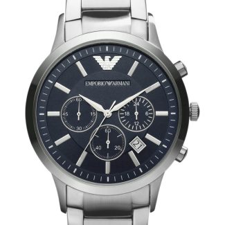 Emporio Armani Mens Silver Chronograph Watch AR2448