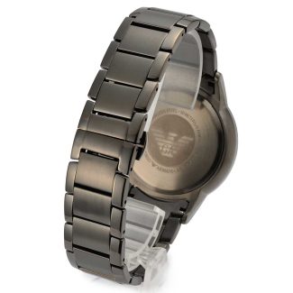 Emporio Armani mens Grey Steel Chronograph Watch AR2454