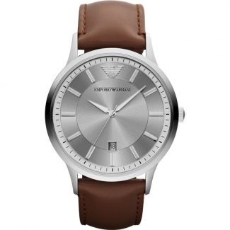 Emporio Armani Mens Simple Brown Leather watch AR2463