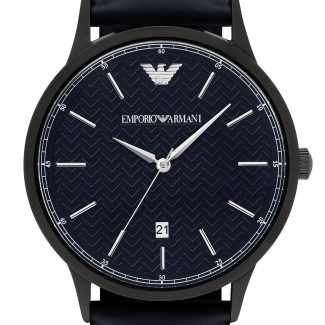 Emporio Armani Mens Blue Leather Watch AR2479