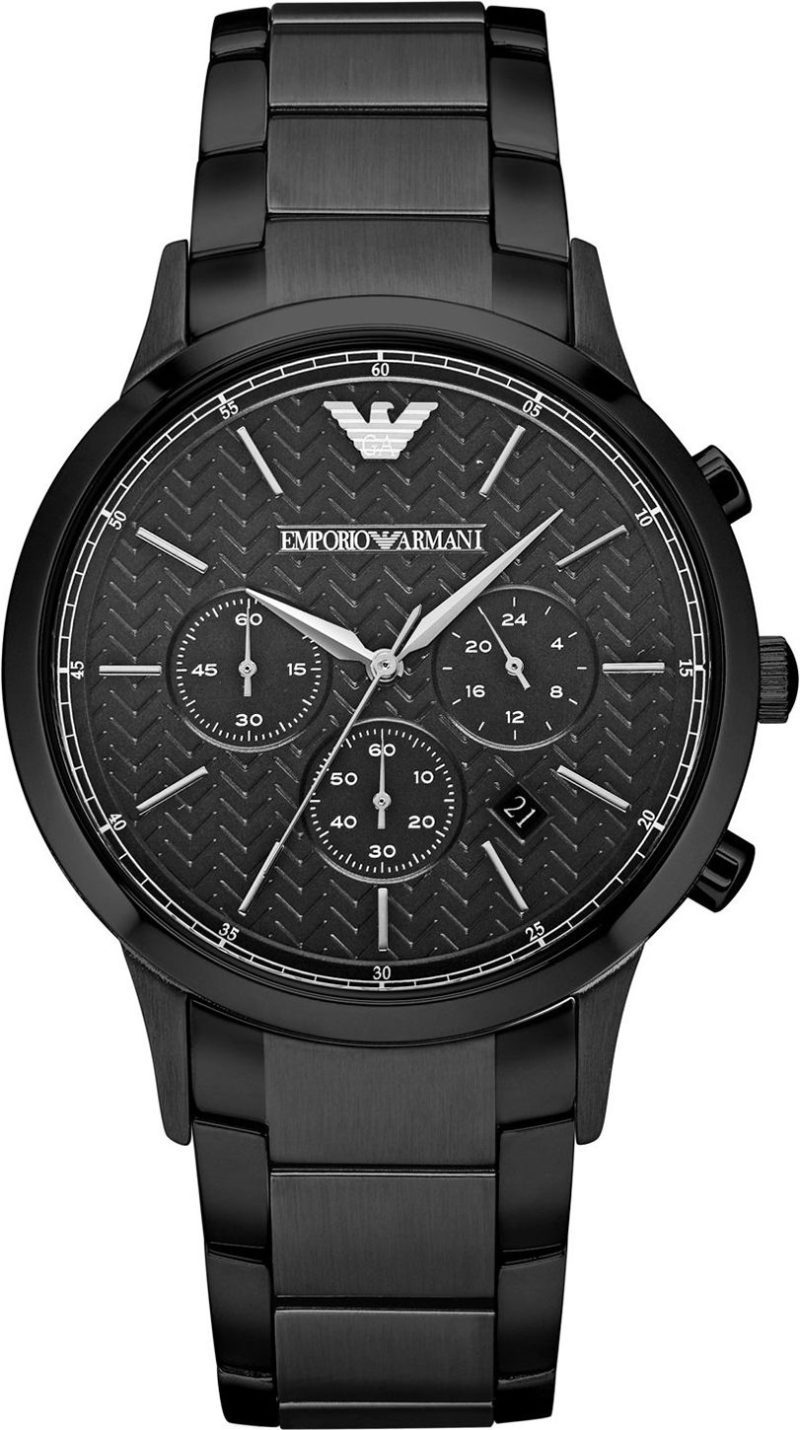 Emporio Armani Mens Black Chronograph Watch AR2485