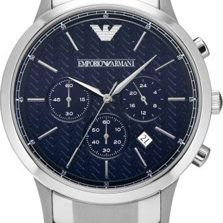Emporio Armani Mens Silver Chronograph Watch AR2486