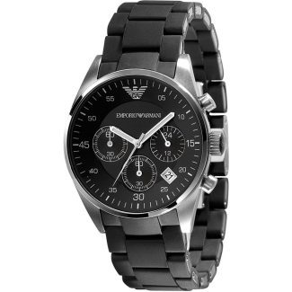 Emporio Armani Mens Rubber & Steel Watch AR5868