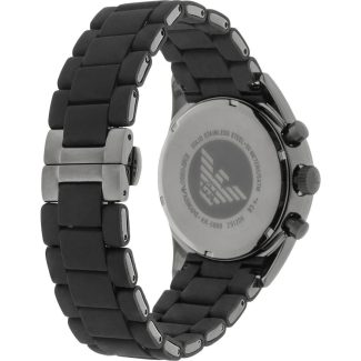 Emporio Armani Mens Rubber & Steel Watch AR5889
