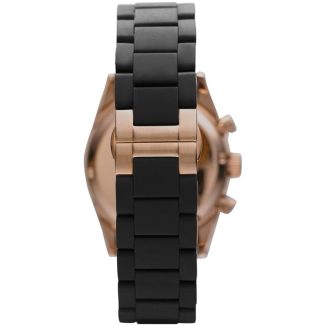 Emporio Armani Mens Rose Gold Rubber & Steel Watch AR5905