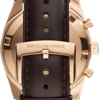 Emporio Armani Mens Brown Leather Watch AR6005