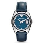 Emporio Armani Mens Blue Leather Watch AR6015