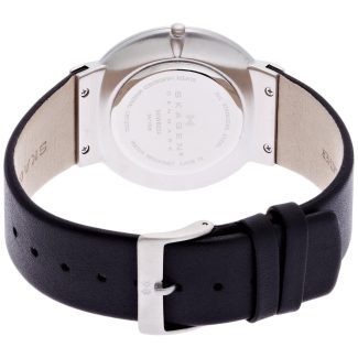 Skagen Mens Ancher Black Leather Watch SKW6024