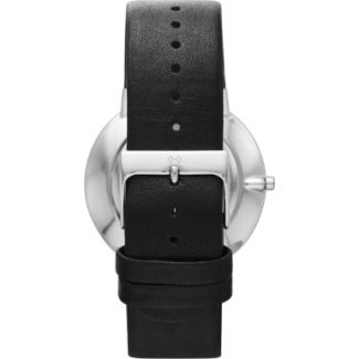 Skagen Mens Ancher Black Leather Watch SKW6104