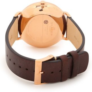 Skagen Mens Hagen Brown Leather Strap Watch SKW6213