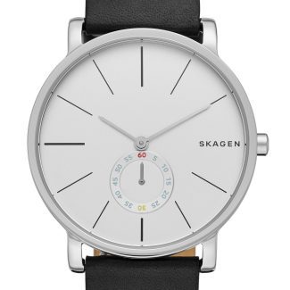 Skagen Mens Hagen Black Leather Watch SKW6274