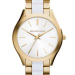 Michael Kors Ladies Gold & White Runway Watch MK4295