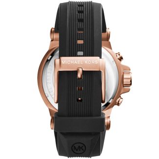 Michael Kors Mens Dyaln Black & Rose Gold Watch MK8184