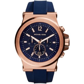 Michael Kors Mens Dyaln Blue & Rose Gold Watch MK8295