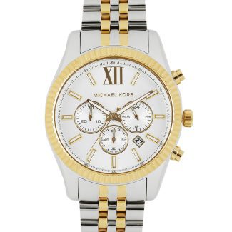 Michael Kors Mens Lexington 2 Tone Gold & Silver Watch MK8344