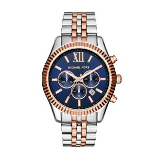Michael Kors Mens Lexington 2 Tone Rose Gold & Silver Watch MK8412
