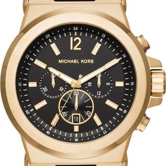 Michael Kors Mens Dyaln Black & Gold Watch MK8445