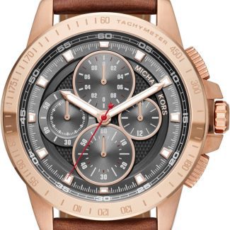 Michael Kors Mens Brown Leather Ryker Watch MK8519