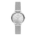 Emporio Armani Kappa Ladies Silver Mesh Watch AR11128