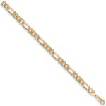 Solid 9 carat Italian Yellow Gold 7.1mm Figaro Link Diamond Cut Pave Chain Necklace for women -0